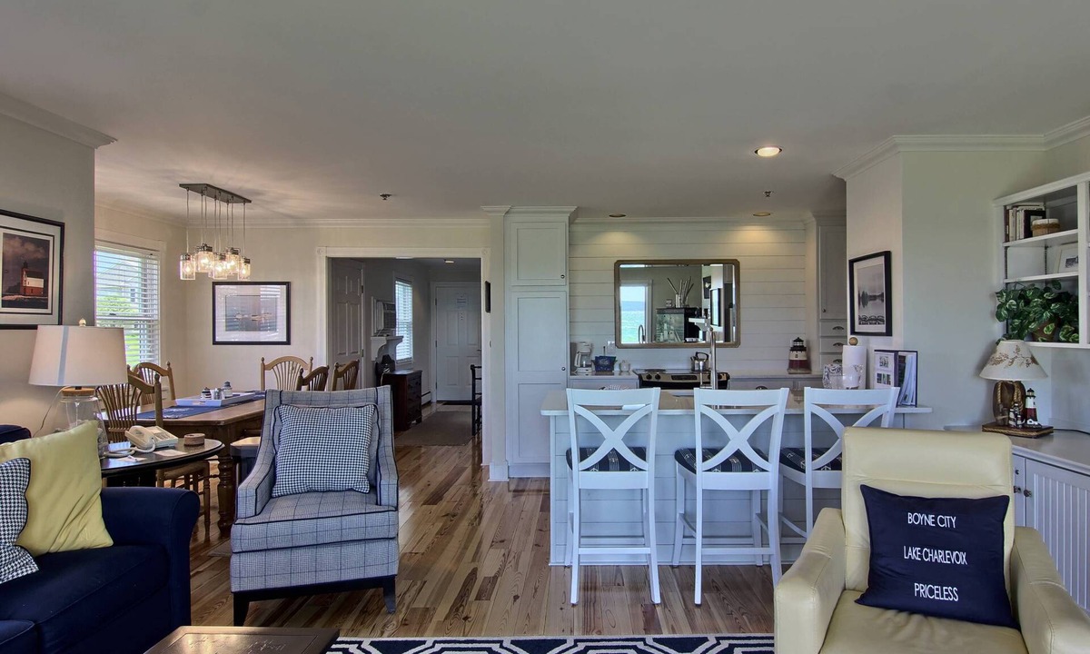 Boyne City Condo | 115 Water Street | On Lake Charlevoix | First Floor Beachside Condo