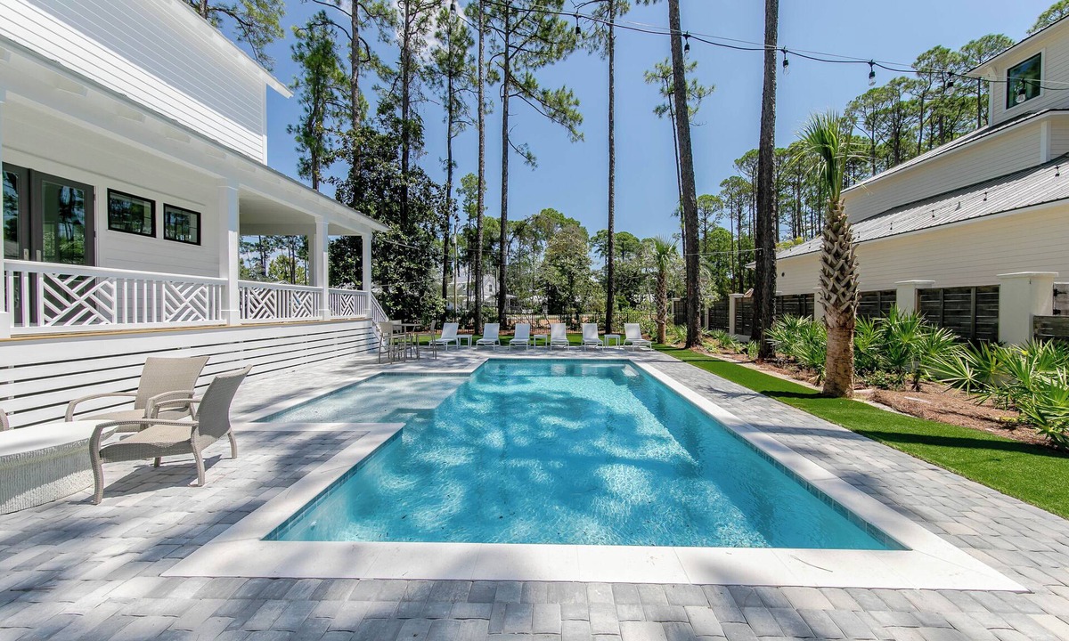 Dune Allen Beach House | 30A Brand NEW 4 Bedroom-8 Bikes-LARGE POOL-Turf yard Close to Beach-Golf Cart!
