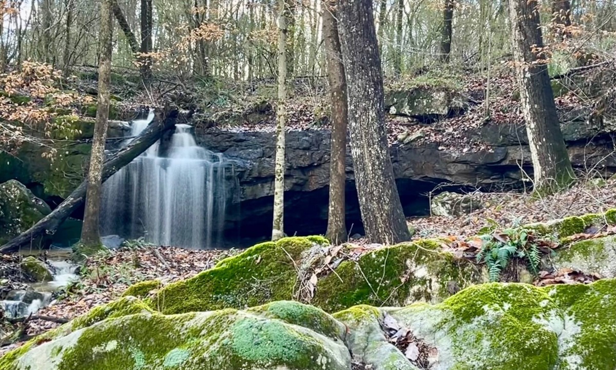 Albertville Cabin | Antique log cabin with waterfall and 360 degree views of beauty!