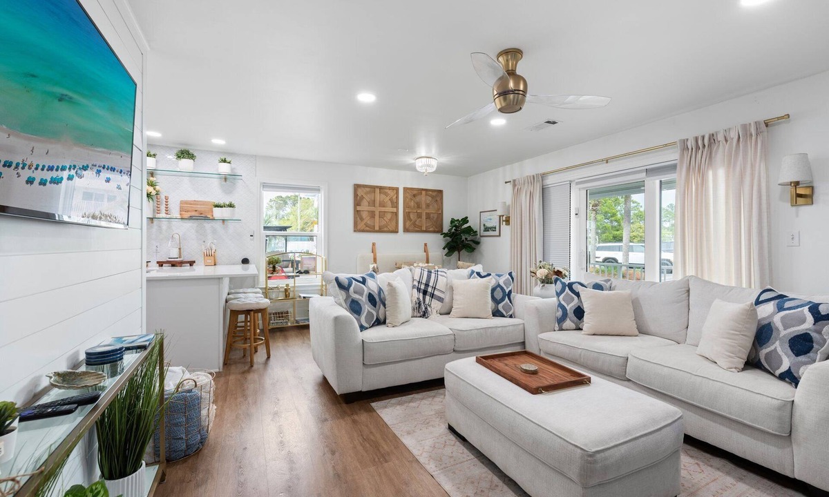 Seagrove Beach Condo | Barefoot in minutes—your beachy 30A escape with optional golf cart rental.