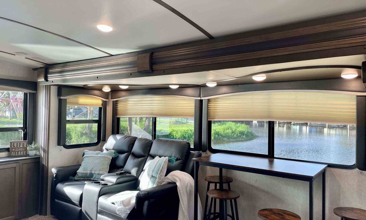 Lake George House | Lakeside 27' Cougar Travel Trailer on Lake George