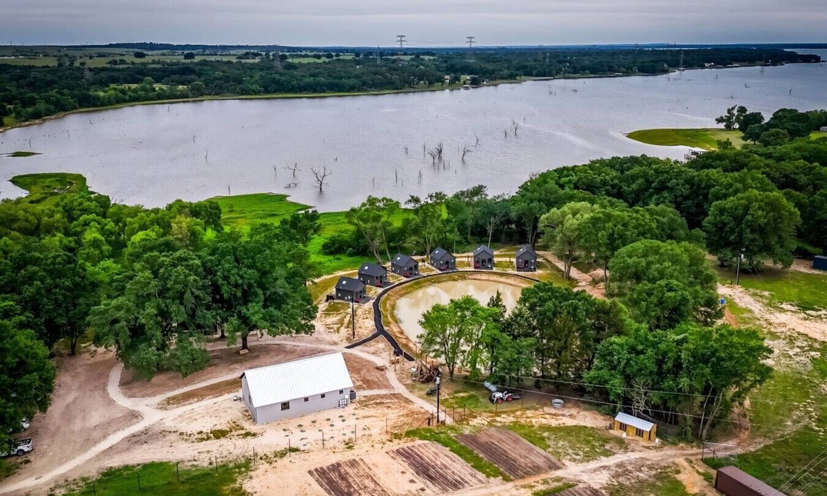 Jewett Other | Limestone Fields: 16-Acre Lake Farm Retreat, 10 Cabins, Sleeps 26, Soaking Tubs!