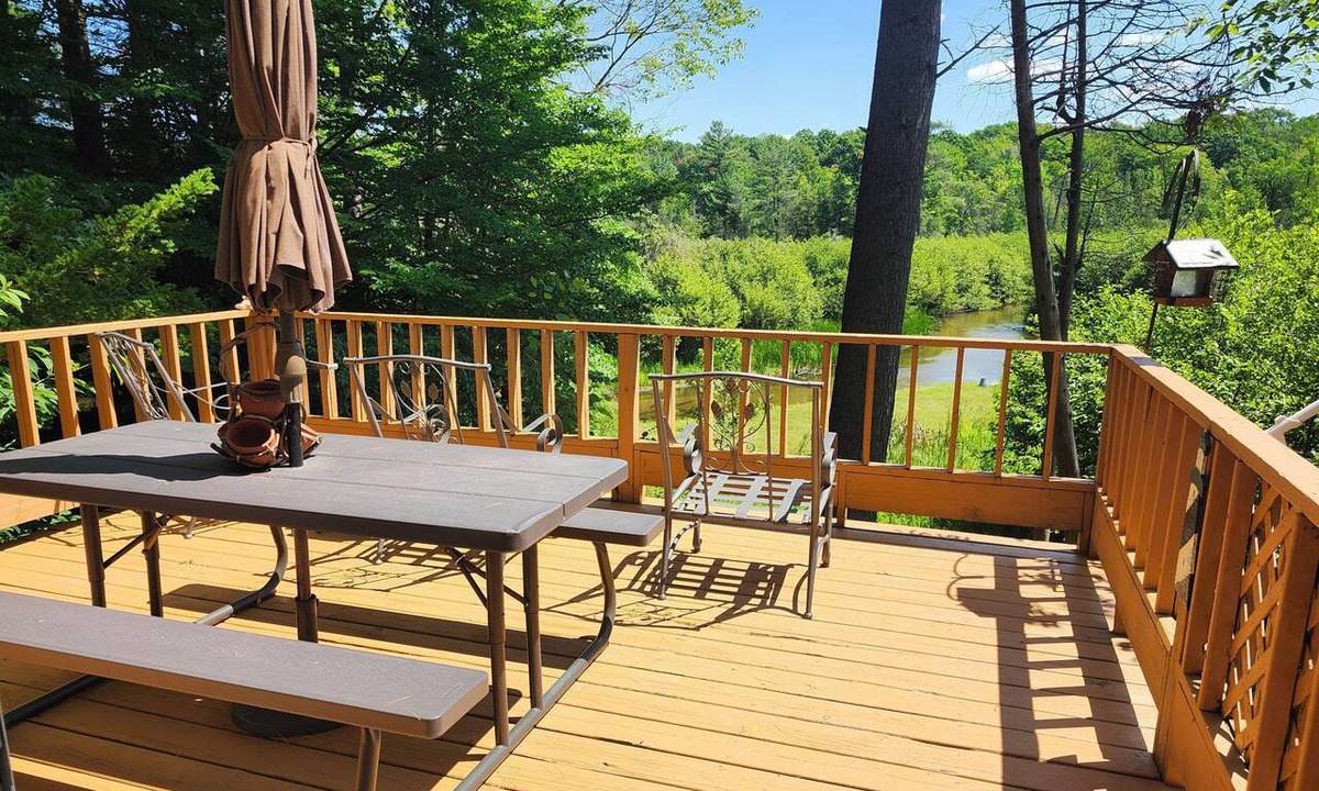 Pentwater House | Pentwater River House Frontage Overlooking Several Hundred Acres of Forest.
