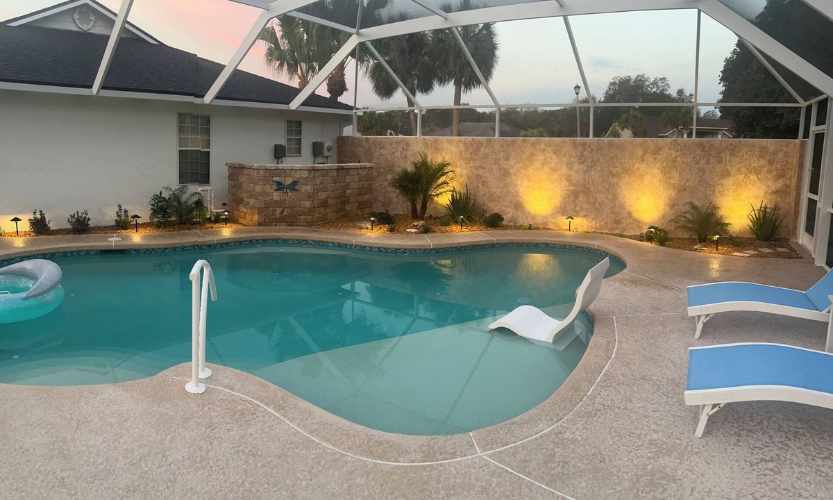 Saint Augustine Shores House | Relax by the salt water pool, and enjoy the gorgeous Marsh, and wildlife views.