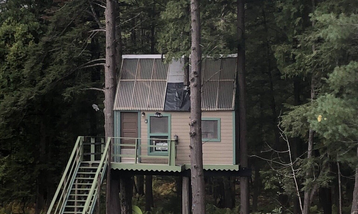 Mesick Cabin | Rustic Treehouse on fabulous private boating, fishing and swimming lake