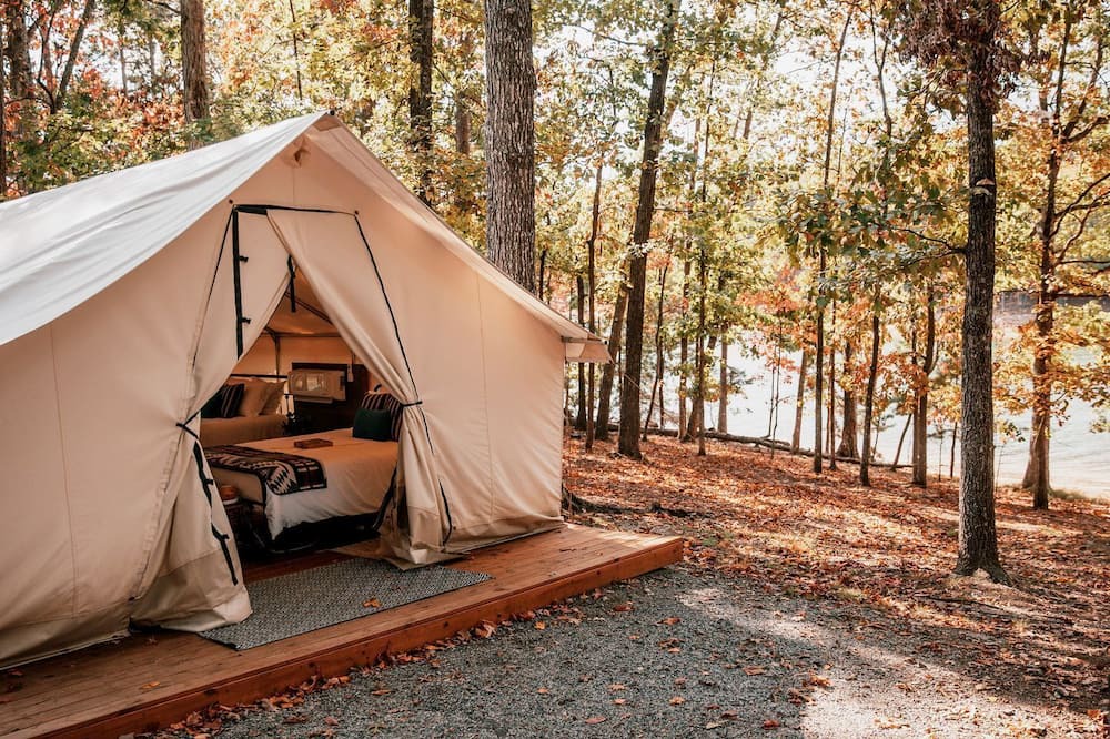 Coker RV Rental | Serene Safari Tent with Fire Pit & Cozy Hammocks in Coker, Alabama