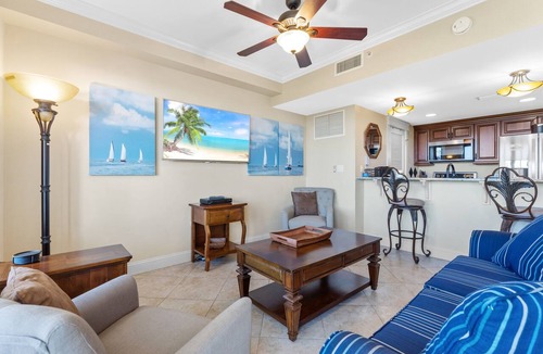 Baytowne Wharf Condo | 1BR Condo at Baytowne Wharf! Beach Tram, Tropical Pool, Hot Tub, Balcony View