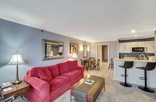 Boyne City Condo | 210 Water Street | Lake Charlevoix Beachfront + Patio | Fireplace