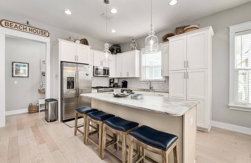 Dune Allen Beach House | Adorable home w/6 seat golf cart, pool & close to beach.