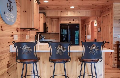 Gaylord Cabin | Bear’s Den Lakefront Cabin with Hot Tub and Views
