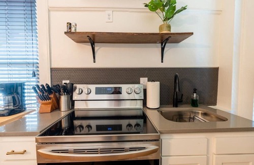 Birmingham Apartment | Black Velvet Suite in Highland Park, King Bed, Walkable to Rojo and More!