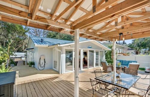 Palm Coast House | Charming Fishing Cabin Has It All, Full Dock and Summer Kitchen, Access to SUPs, Bikes, Beach Gear