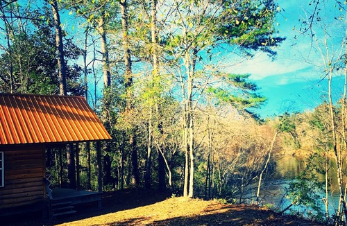 Perkinston Cabin | Cozy Creekside Cabin Retreat on the creek with 2 beautiful private sandbars!