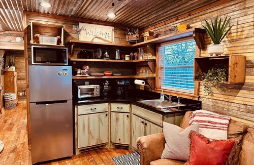 Ringold Cabin | Cozy tiny cabin, kitchenette, private pond for fishing, near lake