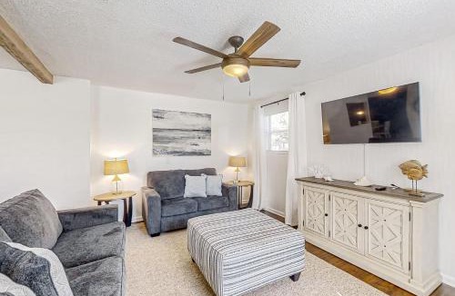 St. Augustine South House | Dog-friendly home with fenced yard, patio, grill, & park across the street