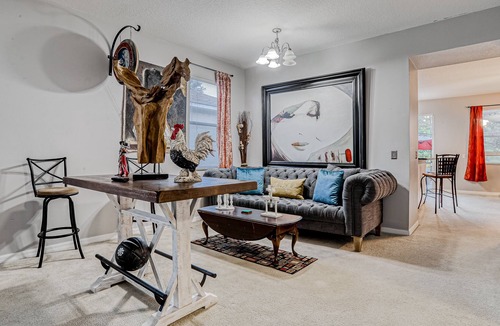 Windwood Bay House | Dog-friendly home with private pool, pool table, washer/dryer, firepit & grill