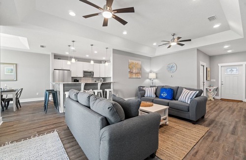 West Panama City Beach House | GUEST FAVORITE! FREE Golf Cart, HUGE NEW Deck w/Hot Tub, Dog Friendly!