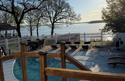 Grove House | Lakefront WITH private dock + saltwater POOL! Near Wolf Creek Boat Launch