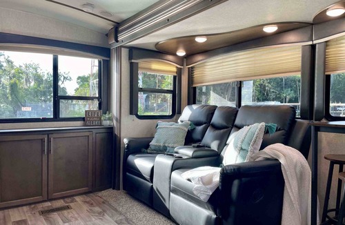 Lake George House | Lakeside 27' Cougar Travel Trailer on Lake George