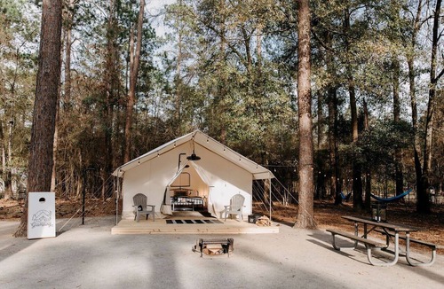 Cordele RV Rental | Luxury Glamping by Lake Blackshear: Cozy Safari Tent in Cordele, Georgia