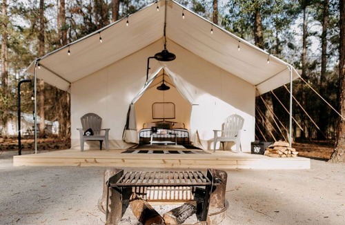 Cordele RV Rental | Luxury Glamping by Lake Blackshear: Cozy Safari Tent in Cordele, Georgia