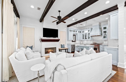 Seagrove Beach House | Luxury Seaside Cottage Near Heated Pool and 1 Minute to Beach. Bikes included