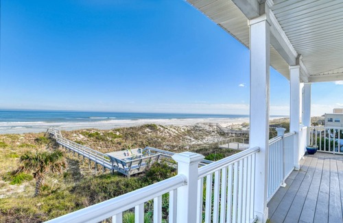Crescent Beach House | Oceanfront Family Escape! Two Balconies, Private Boardwalk to Beach, Hot Tub! $300 in Free Tickets!