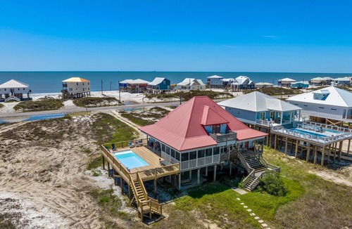 Dauphin Island House | Pool! DOCK! Two Master Bedrooms. Private & public beach access. Sleeps 12