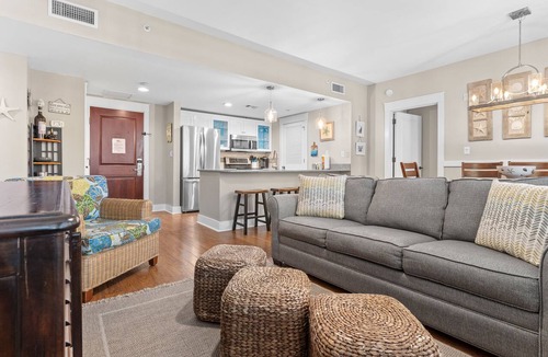 Baytowne Wharf Condo | RARE Condo at Baytowne! Steps to Wharf, Tropical Pool, Hot Tub, Tram to Beach