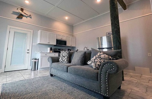 Hackberry Apartment | Reel Fishin' at "The Pier Camp" on the dock and over the water.