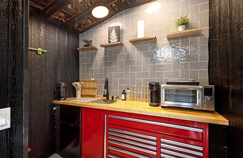 Sears Cabin | Secluded Modern Tiny House with Wood-Fired Hot Tub Near Trails in Sears, Michigan