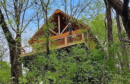 Jones Mills Cabin | Stay in a Treehouse Escape at Lake Catherine/Fire Pit + Lake Toys + Privacy