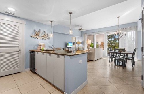 Baytowne Wharf Condo | Stunning 2BR Bahia Condo at Wharf! Beach Tram, Tropical Pool, Hot Tub, Patio.