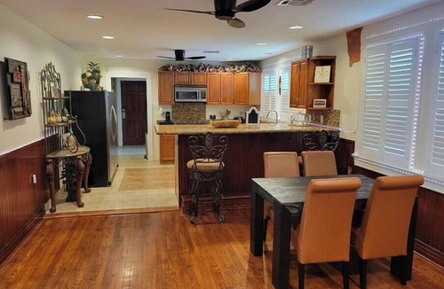 Chalmette House | Stylish Two-Bed Home with Patio, Sunroom Gym