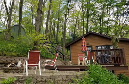 Gobles Cottage | Treetop Cottage-Private Mill Lake-HotTub-Kayaks-Firepit-Boats -DOGS ok! No Fees!