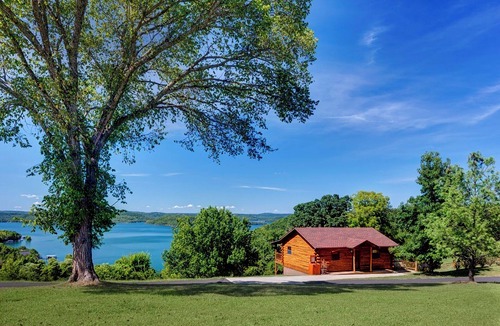 Sylvan Shores Cabin | Two Story Beaver Lake Cabin, Mountain Top lakeview with dock & SPECTACULAR VIEW!