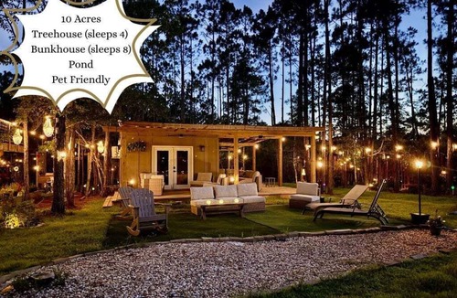 Gulf Shores Cabin | Water + Woods – Unique Treehouse Retreat on 10 Private Acres in Gulf Shores