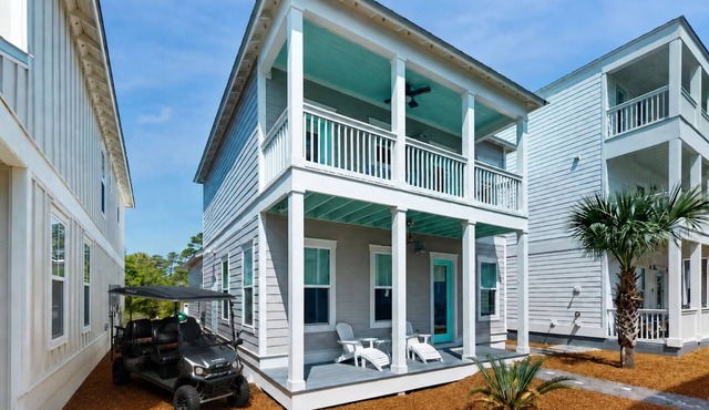 30A Dune Allen Beach☀️ 6 Seat Golf Cart thru 10/31, 3 Min to Beach, Foosball ☀️ Pool