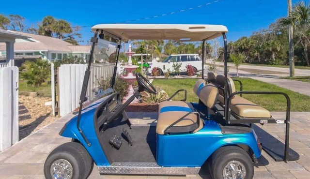 3BR Coastal Home + Heated Pool, Golf Cart & Bikes
