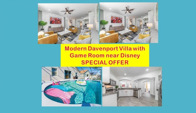 Convenient House Near Dis, game room w/luxury pool