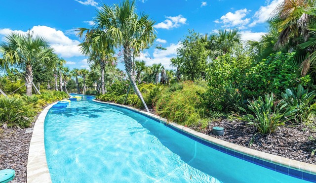 Family-friendly home with private pool, spa & resort lazy river/water slide