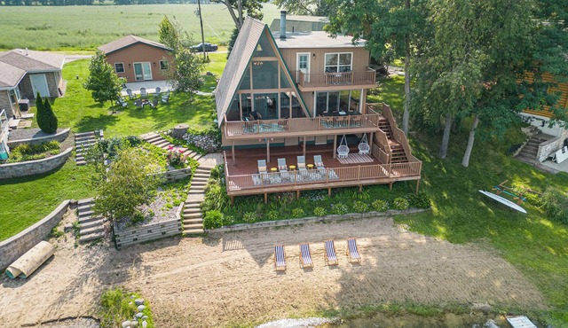 Lakefront A-Frame: Private Beach, Fire Pit, Kayaks, Paddleboards, & Boat Slip