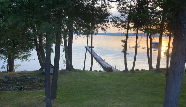 Large Lakefront Burt Lake Home with Amazing Sunset Views! NEW A/C FOR 2022.