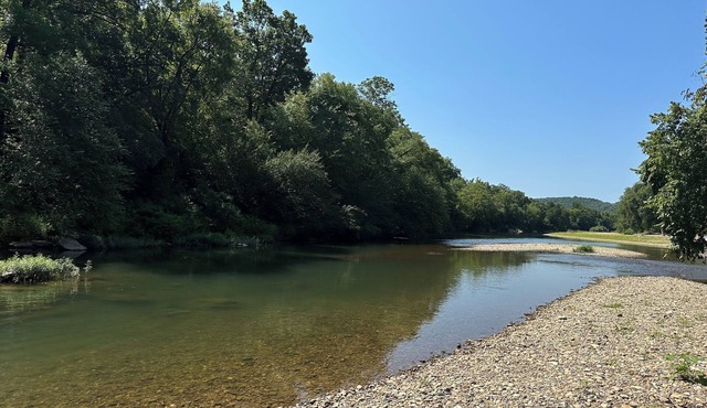 Lazy Bear Cabin on the Caddo River, Walk into the River
