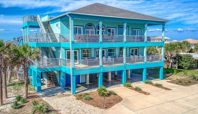 Luxury 6 BR Gulf View Home | Private Pool | Pet Friendly | Firepit and more