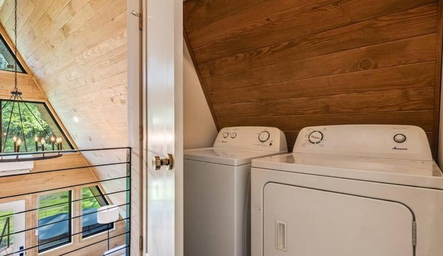 Modern A-Frame Cabin by Rip Van Winkle with Hot Tub