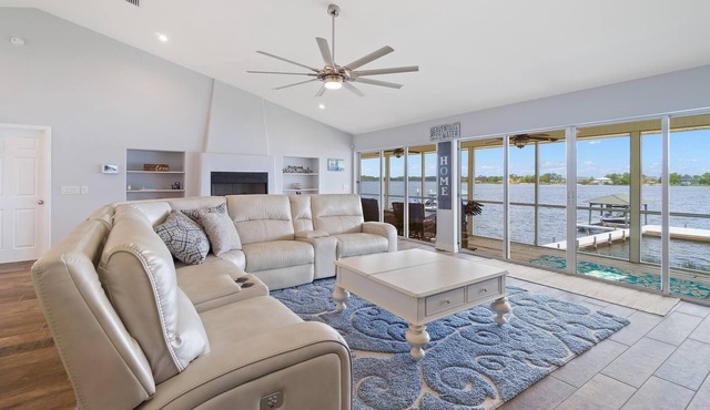 Private Gated Bayfront Home With Panoramic Water Views & Private Dock in Milton