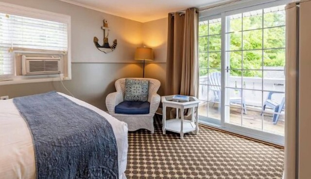 Queen room with views from balcony.