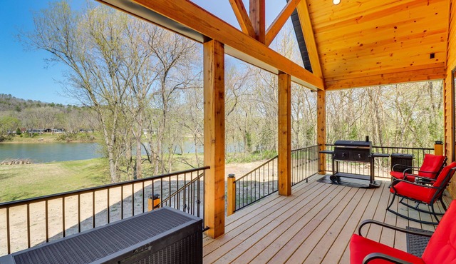 Riverfront Mountain View Cabin w/Deck & Grill!