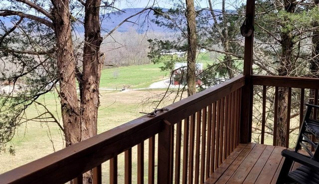 Rustic Elegance: Vintage Decor Cabin with Mountain Scenery in Sparta in Sparta